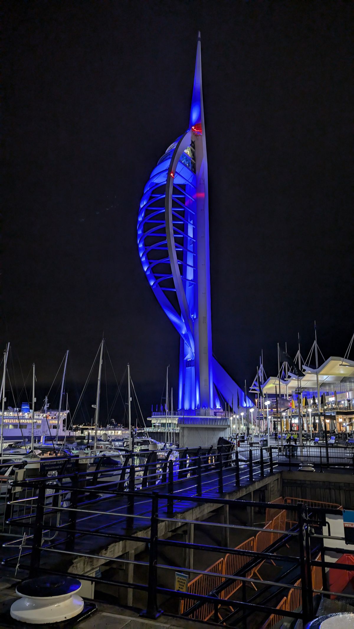 Spinnaker Tower at night
