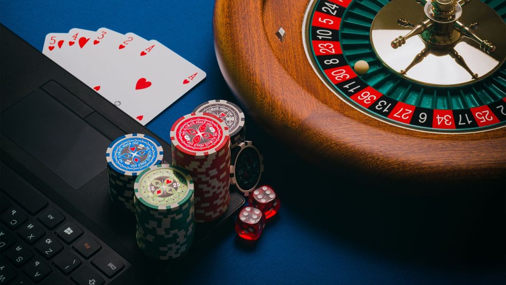Cards, chips and a roulette wheel